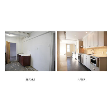 Gut Renovated Galley Kitchen Before & After