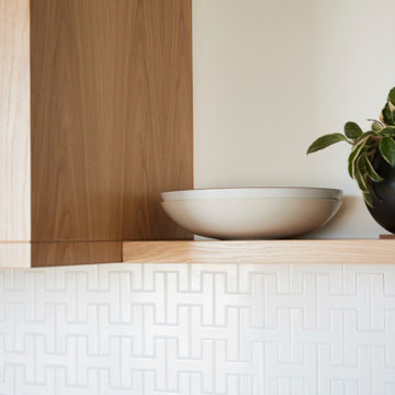 H-Shape White Kitchen Tiles Backsplash