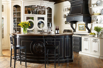 Inspiration for a mid-sized transitional kitchen remodel in Other with an island