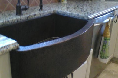 Hammered copper sink