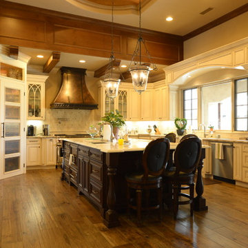 Hand Distressed Hickory Floors - Kitchen