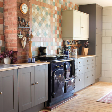 Hand-painted shaker style farmhouse kitchen