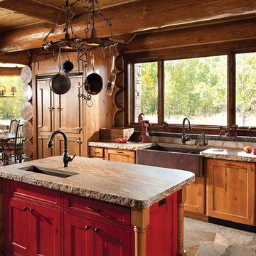 Handcrafted Log Home: The Jackson Hole Residence - Kitchen