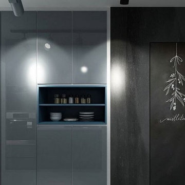 Handleless cabinetry and Asian themed interiors