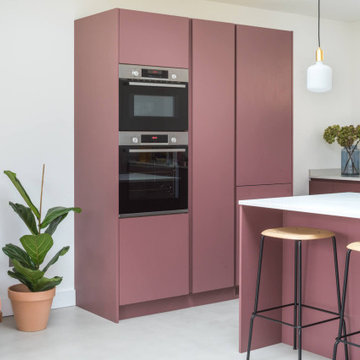 Handleless Plum Kitchen