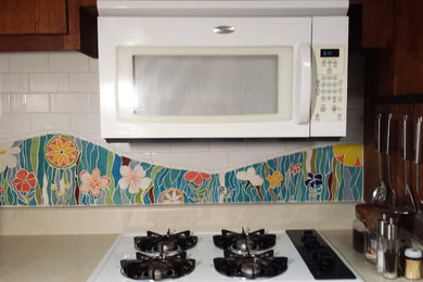 Handmade mosaic kitchen backsplash