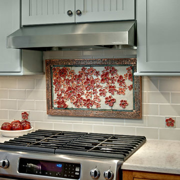 Handmade tile mural kitchen