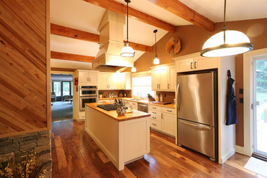Mountain style kitchen photo in Boston
