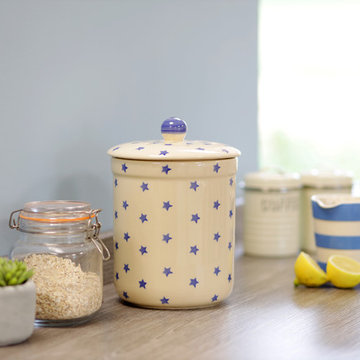 Haselbury Ceramic Compost Caddy - Blue Twinkle Stars