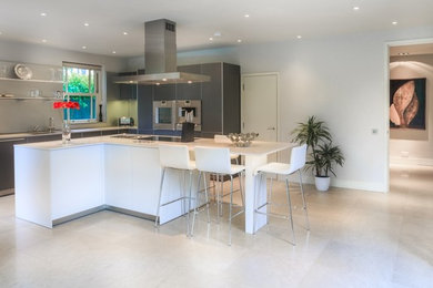 Example of a trendy kitchen design in Hertfordshire