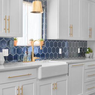 75 Beautiful Kitchen With Blue Backsplash Pictures Ideas July 2021 Houzz