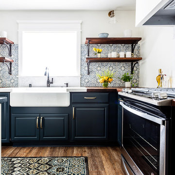 HGTV Modern Farmhouse Marine Blue Kitchen