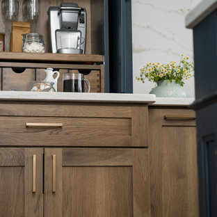Hickory & Blue Modern Farmhouse Kitchen with Beverage Station / Center Cabinet S