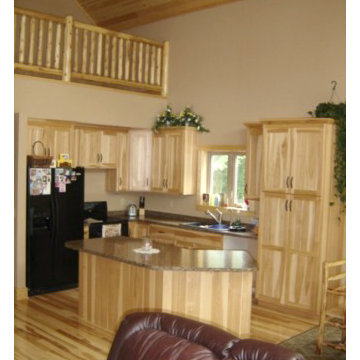 Hickory cabinets with center island