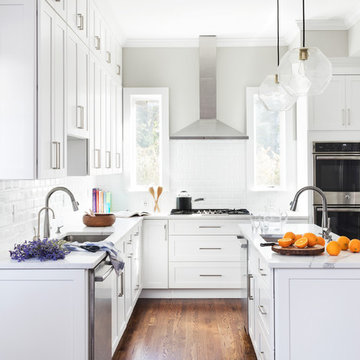 High ceiling with tall cabinets