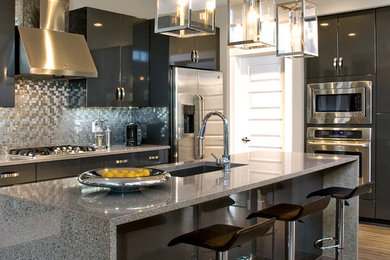 High Gloss Charcoal contemporary kitchen