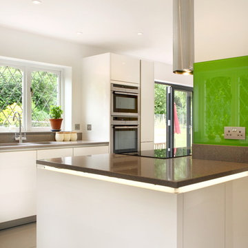 High gloss white contemporary kitchen