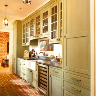 75 Beautiful Brick Floor Kitchen with Green Cabinets Pictures & Ideas ...