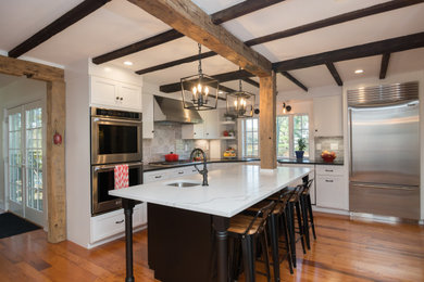 Example of a cottage kitchen design in Boston