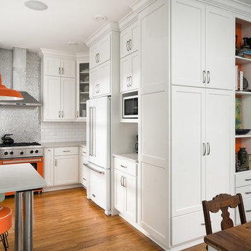 Historic White Kitchen Remodel w/ Color Pop & Modern Accents
