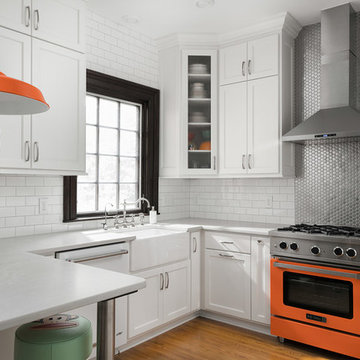 Historic White Kitchen Remodel w/ Color Pop & Modern Accents