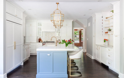 Kitchen of the Week: White, Blue and Brass Brighten Things Up