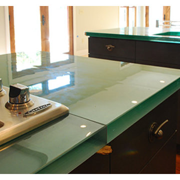 Hite Ave Louisville Residence Natural Blue Green Glass Kitchen Countertop