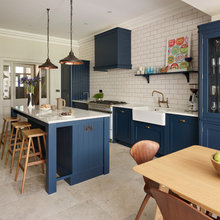 8 Flooring Ideas to Team With Your Dark Blue Kitchen