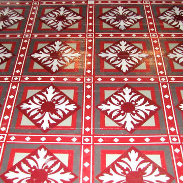 Housefox Design - Stenciled floor with lots of detail.