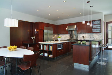 Example of a minimalist kitchen design in Houston