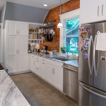 Hyde Park Kitchen Remodel with Brick Wall Accent