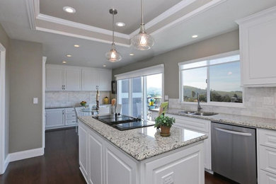 Inspiration for a kitchen remodel in San Francisco with white cabinets