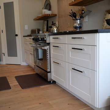 IKEA kitchen remodel with custom shaker style cabinet fronts