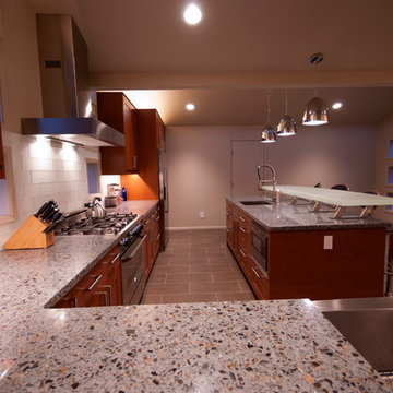 IKEA Kitchen remodel with eco-glass countertops