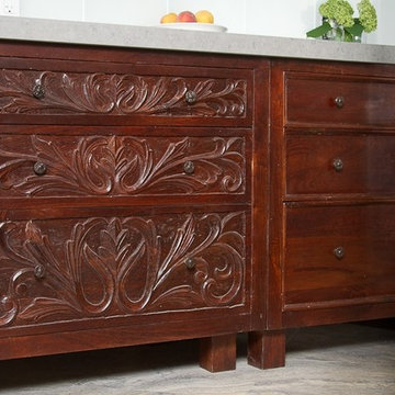 Indian Inspired Solid wood Kitchen Cabinets