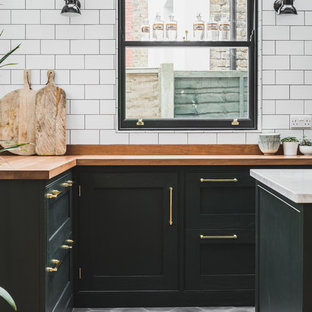 Industrial Dark Green Kitchen with a Vintage Twist