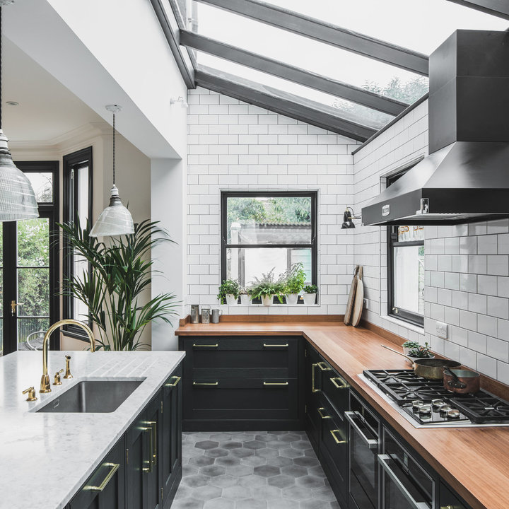 Kitchen With Green Island Photos & Ideas Houzz
