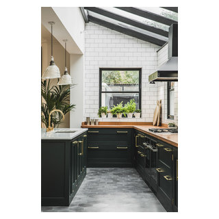 Industrial Dark Green Kitchen with a Vintage Twist - Industrial - Kitchen - London - by ...