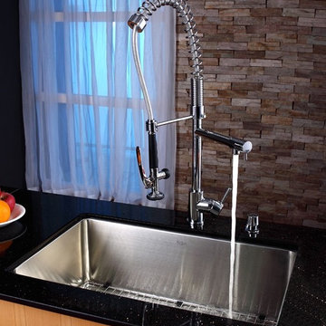 Industrial Kitchen Sink and Faucet