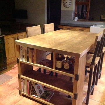 Industrial Mill Style Reclaimed Wood Kitchen Island