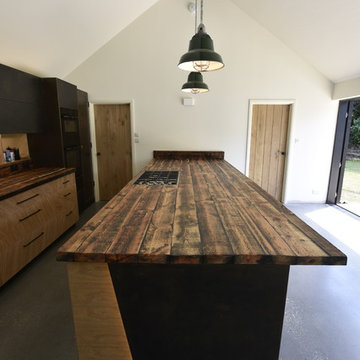 Industrial Oak and Steel Kitchen