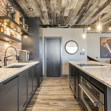 Industrial Rustic Executive Office and Entertaining Area