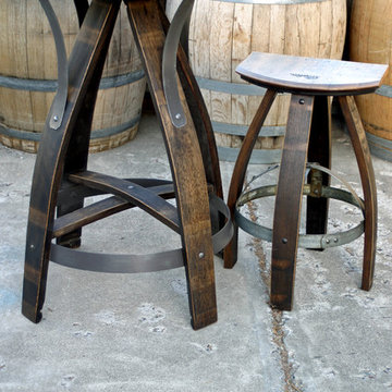 Industrial Style Reclaimed Barn Wood Bistro Table in "Weathered"