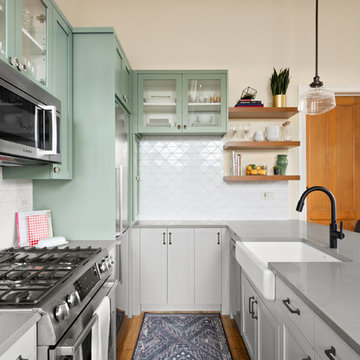 Industrial Triangle Kitchen Backsplash