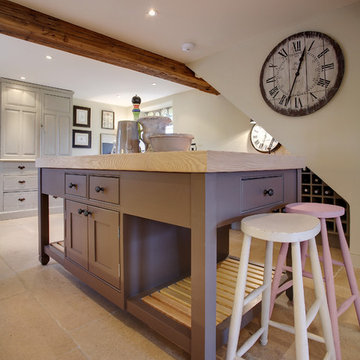 Inframe Shaker Kitchen Painted in Farrow and Ball Mouse's Back and London Clay