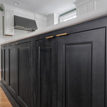 Inset Cabinetry - Hidden Storage on Back of Island