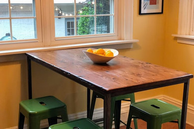 Iron and Reclaimed Wood Pub Table