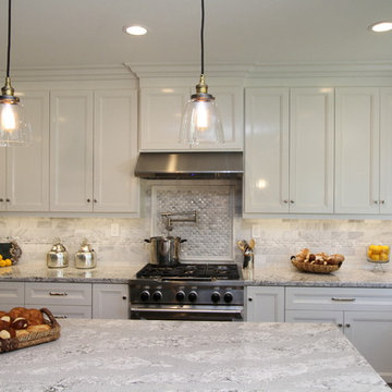 Irvine: White Kitchen with Built-in Desk