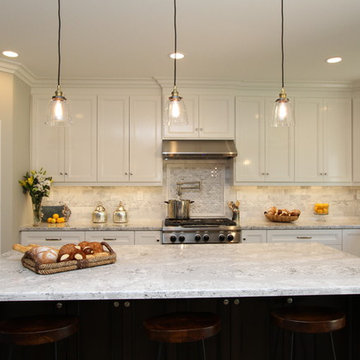 Irvine: White Kitchen with Built-in Desk