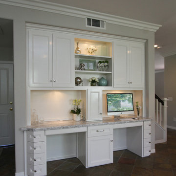 Irvine: White Kitchen with Built-in Desk